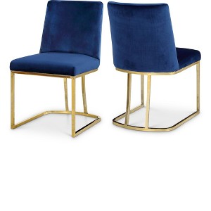 Meridian Furniture,Heidi Velvet Dining Chair, Set of 2 - 1 of 4