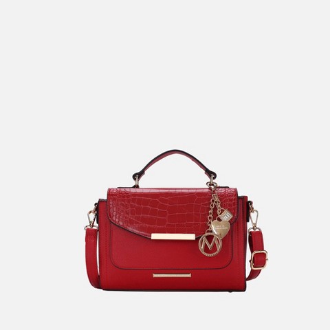 MKF Collection Shoulder Bag with Top Handle and Croco Embossed Design, Sylvie – MKF Collection by Mia K – Red