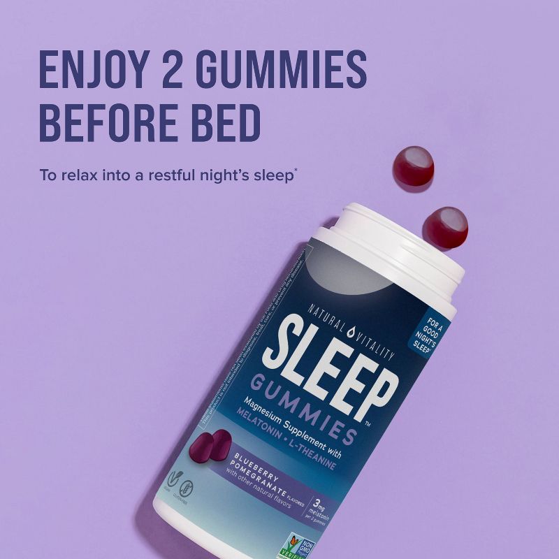 Natural Vitality CALM Sleep Gummies with Magnesium - Blueberry/Pomegranate - 60ct, 5 of 12