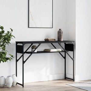 vidaXL Console Table with Shelf Black 41.3 in.x11.8 in.x29.5 in. Engineered Wood - 1 of 4