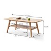 PAGED Modern Coffee Table with Storage Shelf,Natural Rectangle Tea Table,Center Table for Livng Room - 3 of 4
