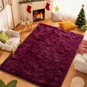 Soft Shag Area Rug 6x9 for Living Room or Bedroom, Fluffy Non-Slip Plush Carpet, Cozy Fuzzy Indoor Rug for Kids Room - 1 of 4