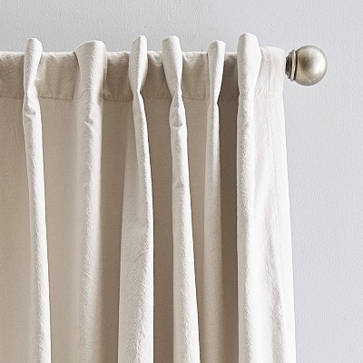 Linen Room Darkening Cotton Blend Curtain Panels, 50" x 84"