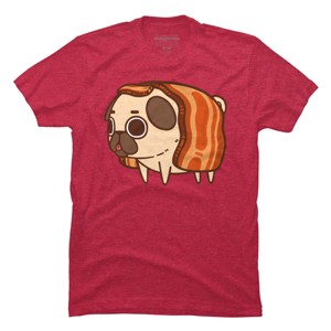Men's Design By Humans Puglie Bacon Strip By Puglie T-Shirt - 1 of 4