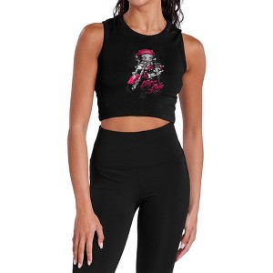Women's Betty Boop Biker Babe Sleeveless Crop Top Tank - 1 of 4