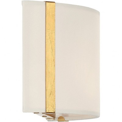 Antique Gold and Black Silk Shade Dimmable Sconce