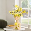 LuxenHome Lady Lemons Ceramic 11.6-Inch Tall Sculpture Vase Multicolored - 3 of 4
