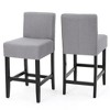 Armless Counter Stool (Set of 2) with Fabric Cushioned Seat and Solid Wood Frame for Kitchen, Dining Area, or Home Bar - 3 of 4