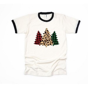 Simply Sage Market Women's Christmas tree Short Sleeve Ringer Tee - 1 of 4