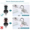 DOMETOUR 2-Handle Brushed Nickel Bathroom Faucet, 360° Rotating Spout, 4-Inch Centerset Vanity Sink with Pop-Up Drain & Hoses, FR4090-NP - 4 of 4