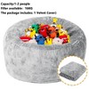 Bean Bag Covers Only, Adult Bean Bag Chair Cover No Filler, Round Soft Fluffy Faux Fur Beanbag Lazy Sofa Bed Cover - 3 of 4