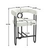 Height Bar Stools Set Of 2,Boasting Curved Wishbone Frame Streamlined Silhouette Armrest Counter Stool with Three Legs-Cuddlewood - 4 of 4