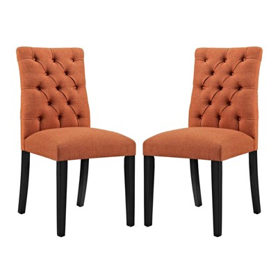 Modway Duchess Dining Chair Fabric Set of 2 - Orange