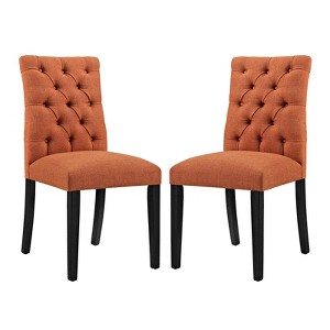 Modway Duchess Dining Chair Fabric Set of 2 - Orange - 1 of 4