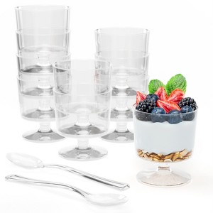 Exquisite Mini Dessert Cups With Spoons - Disposable 2 oz Small Mousse Cups with Spoons- 2 Oz Cups - 1 of 4