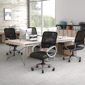 Mesh Back with Pewter Finish Task Chair Black - Boss Office Products