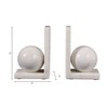 Stylish Orb Marble Book Ends for Home Decor Accent - Book Accessories for Bookshelf, Office Space, Home Library, or Desk - Set of 2, 6" - 4 of 4