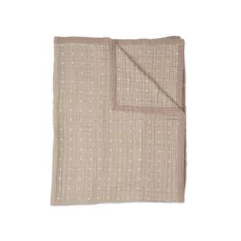 Little Unicorn Cotton Muslin Quilted Throw - Taupe Cross