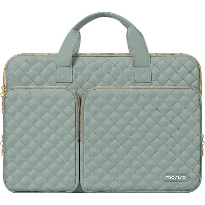 Acoinel 13 Inch Quilted Laptop Bag with Detachable Pouch for Women