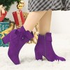Allegra K Women's Round Toe Block Heel Ankle Booties - 2 of 4
