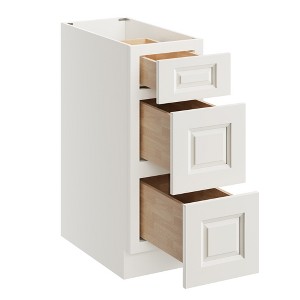 CASAINC 12 in. W x 24 in. D x 34.5 in. H Base Kitchen Cabinet with 3 Soft-Close Drawers – Plywood RTA Cabinets - 1 of 4