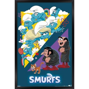 Trends International Smurfs (2025) - Group Framed Wall Poster Prints - 1 of 4
