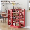 Okak Floor Sideboard Cabinet 48.5" Kitchen Pantry Farmhousewith 2 Adjustable Shelves and 4 Beadboard Doors - 2 of 4