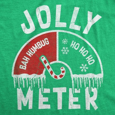 Мужские футболки Crazy Dog T-Shirts, Inc. Mens Funny T Shirts Jolly Meter Sarcastic Christmas Graphic Novelty Tee For Men - Crazy Dog Men's T Shirt Gift For Christmas Green L — фото 2