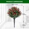2 Pack Artificial Topiary with Ground Spike, UV Resistant Faux Greenery Shrubs, Fake Christmas Evergreen Plant for Front Porch Garden - 2 of 4