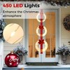 Costway Set of 3 Pre-Lit Wreaths with 450 LED Lights Bows & Hanging Hook for Doors - image 4 of 4