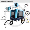 Lyngins Large 2-in-1 Bike Trailer & Push Cart for Pets with Detachable Bike Hitch & Push Handle, Convertible Dog Stroller with All-Terrain Wheels - 2 of 4