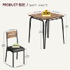 Dining Table Set for 2 with Storage Square Kitchen Table and 2 Upholstered Chairs Metal Frame Compact Space Saving Apartment Dinette - 4 of 4