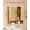 VEVOR Bathroom Wall Cabinet, 2 Doors and Adjustable Shelf, Over the Toilet Storage Medicine Cabinet Wall Mounted,with Shelves and Open Partition,Brown - 3 of 4