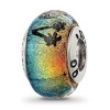 Black Bow Jewelry Orange Dichroic Glass Sterling Silver Panama City Palm Tree Bead Charm - 4 of 4