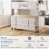 15-Drawer Tool Chest, 72 inch Rolling Workshop Cabinet with Rubber Wood Desktop, Garage Workshop Storage Cabinet with Locking Wheels - 4 of 4