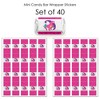 Big Dot of Happiness Roar Dinosaur Girl - Mini Candy Bar Wrapper Stickers - Dino Mite T-Rex Baby Shower or Birthday Party Small Favors - 40 Count - 3 of 4