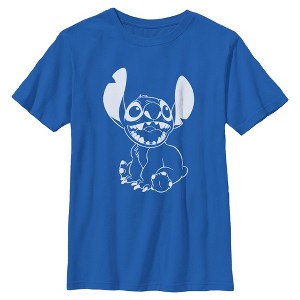 Boy's Lilo & Stitch Black and White Stitch T-Shirt - 1 of 4