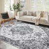 Area Rug, Washable Rug - 8x10ft Vintage Low-Pile Ultra-Thin Carpet, Stain Resistant with Non-Slip Backing for Living Room, Bedroom, Dining Room (Grey) - 4 of 4