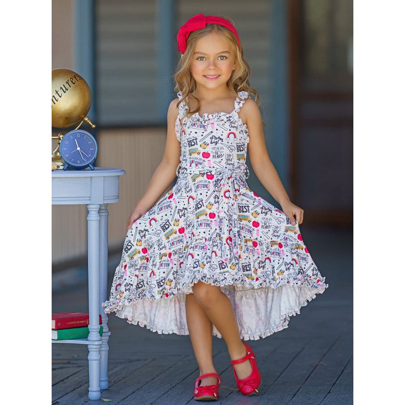 Girls Do Your Thing Doodle Hi-Lo Dress - Mia Belle Girls, 3 of 6
