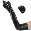 INSPIRE CHIC Women's Faux Leather Shiny Full Finger Opera Long Evening Gloves - 3 of 4