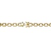 14K Yellow Gold-Plated Oval Chain Bracelet with Cubic Zirconia Pave Geometric Design, offering a sleek and elegant look with sparkling detail. - 2 of 2