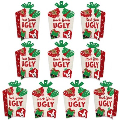 Big Dot of Happiness Ugly Sweater - Table Decorations - Holiday and Christmas Party Fold and Flare Centerpieces - 10 Count