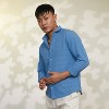 Campus Sutra Men Men's Sky Blue Chevron-Textured Shirt - 3 of 4