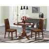 3-Piece Mahogany Finish Solid Wood Top - Round Dining Room Set  - Seats 4 - 2 of 4