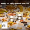 Warmounts 1QT 4-Pack Round Chafing Dish Buffet Set Food Warmer with Glass Lids & Holders - 4 of 4