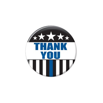 Beistle Thank You Law Enforcement Button, 2", (6/Pkg) Multicolored