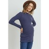 Hello Miz Women's Ribbed Long Sleeve Mock Neck Maternity Top - 2 of 4