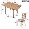 ChicFurnit Dining Sets 5 Piece Foldable Dining Set with Drop Leaf Table and 4 Upholstered Chairs for Dining Room, Brown, 38.75"*32.75"*6.3" - 2 of 4