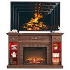 SinCiDo Farmhouse 54" W LED Fireplace TV Cabinet w/ 7 Lighting Colors,Freestanding Electric Fireplace Heater, 4 Adjustable Shelves & 2 Drawers - 4 of 4