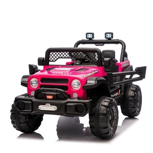 12V Electric Ride on Car for Kids, Battery Powered Truck w/Parent Remote Control, Off-Road Truck with Dual Motors, Wheel Suspension, LED Lights - 1 of 4